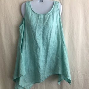 For Cynthia L aqua blue tank top blouse